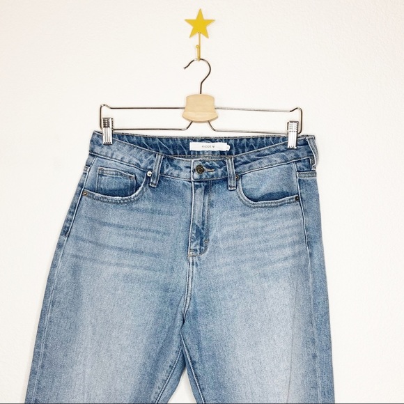 Hidden Light Wash Straight Leg Ankle Tie Boyfriend Jeans - Picture 4 of 6